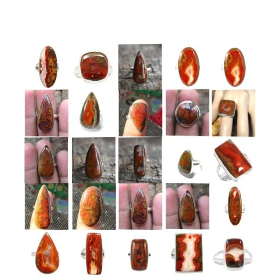 Кольцо из марокканского шва с агатом, Овальная Круглая груша, прямоугольник, натуральный драгоценный камень, кабошон, 925, серебро