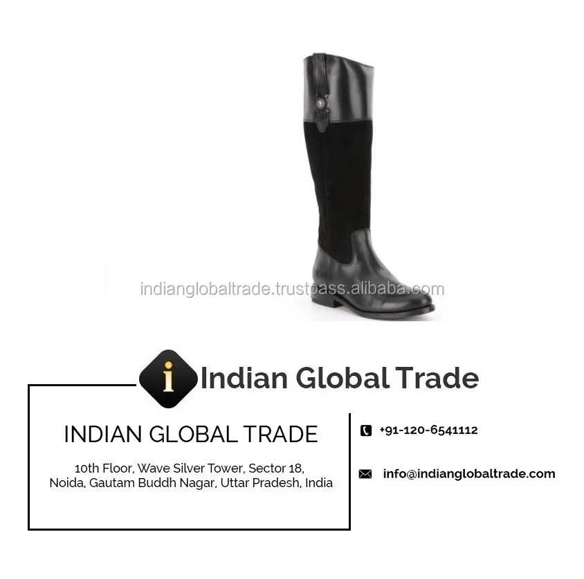 High Quality Suede And Leather Tall Boot For Women Pure Leather Riding Boots Boots Horse Riding