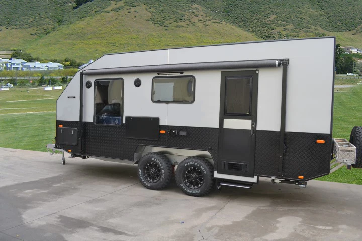 
Factory Supply Cheap Price Off Road Travel Caravan Trailer with Inflatable Awning for Sale 