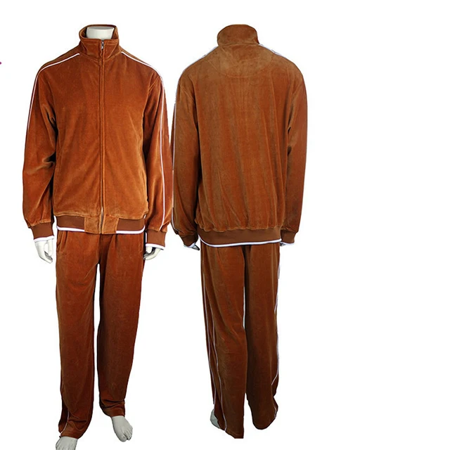 2022 New Arrival Top Quality mens velour sweatsuit Set 2 piece velvet sweatsuit zipper velvet tracksuit men
