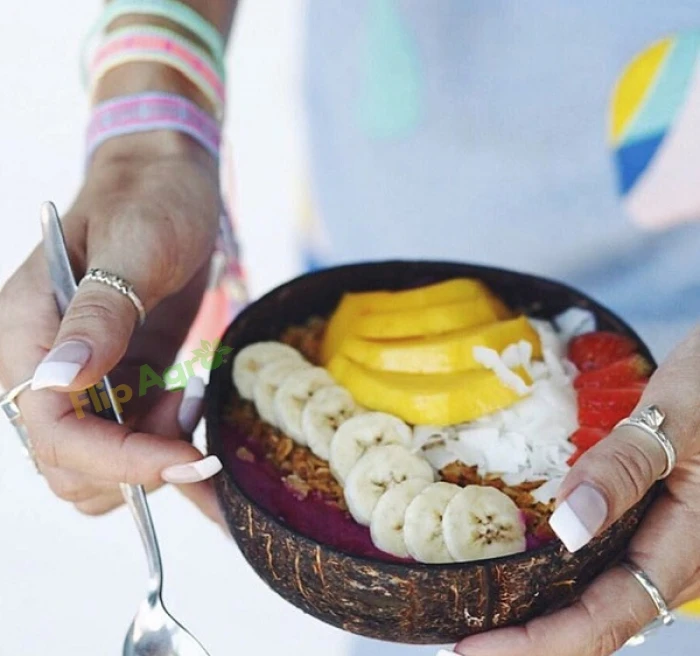 Sustainable Coconut Shell Bowl For Organic Vegan Smoothies Healthy Meals And Zero Waste Living