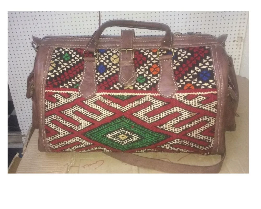 winter 2019 travel weekender genuine leather kilim bag