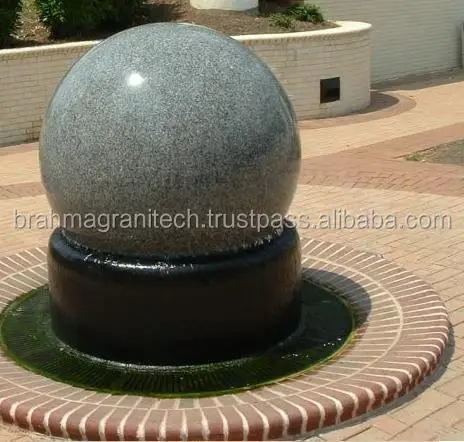 Decorative Large Garden Black Natural Stone Marble Floating Ball Feng Shui Water Fountain for Home