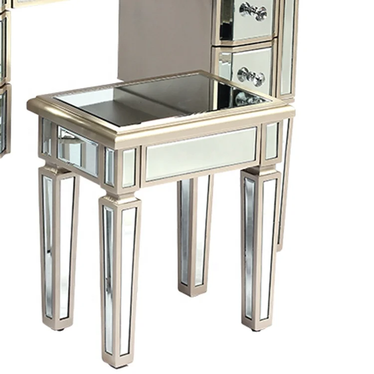 FYTCH Manufacture Modern Silver Edge Mirrored Furniture For Bedroom With 7 Drawers