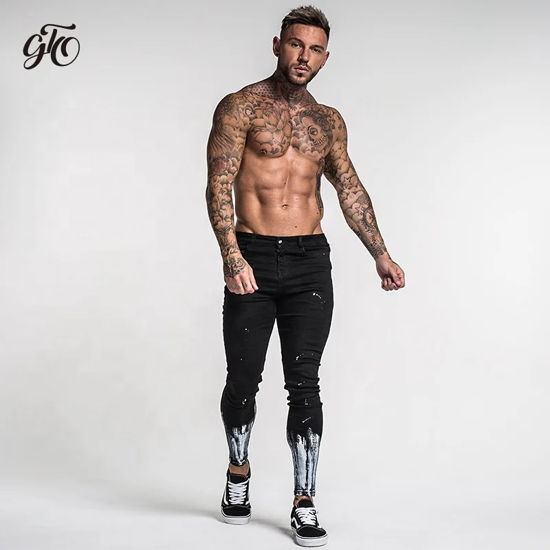 New Arrival Stretch Black Ripped Slim Fit Men Denim Jeans Dropship Jeans Zm40