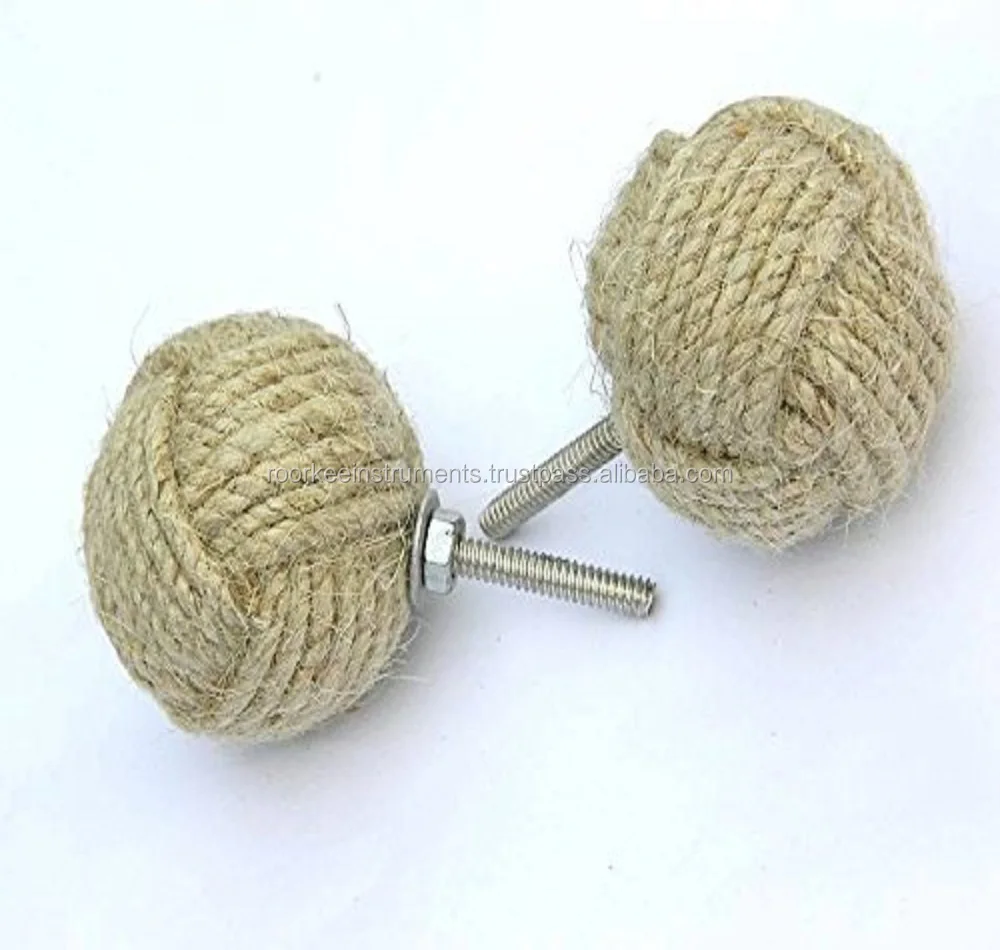 New Nautical Decor Drawer Knobs Pair of Jute Rope Shelves/Cabinet Drawer Pulls Knobs lot of 10