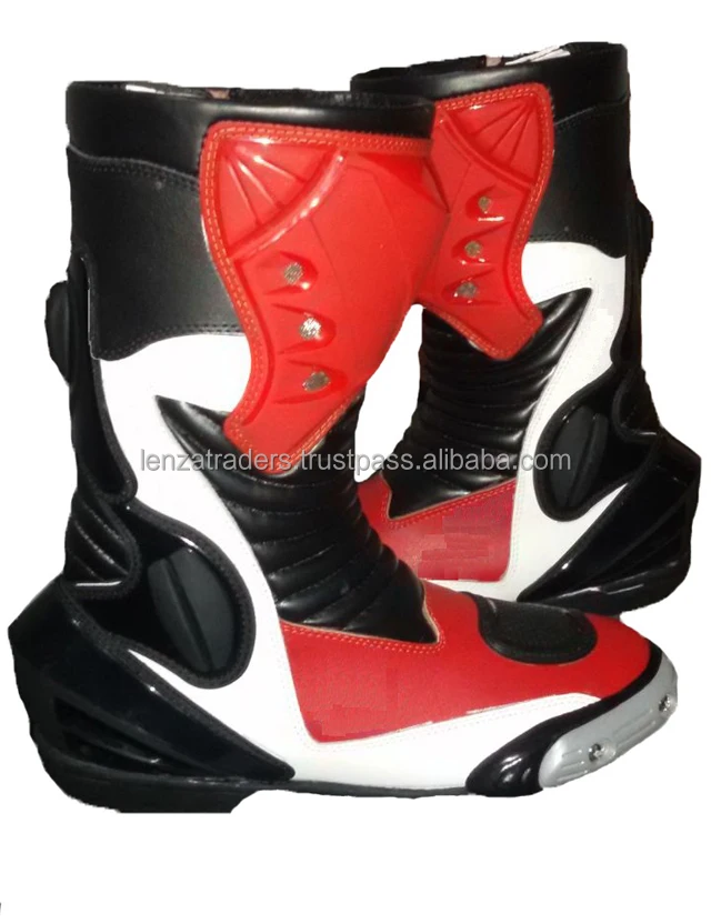 
Mens Leather Speed Motorbike Boots Racing Shoes 