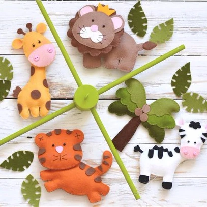 Детский мобильный телефон, мобиль для детской комнаты в джунглях, войлочный джунгли, подарок для будущей мамы