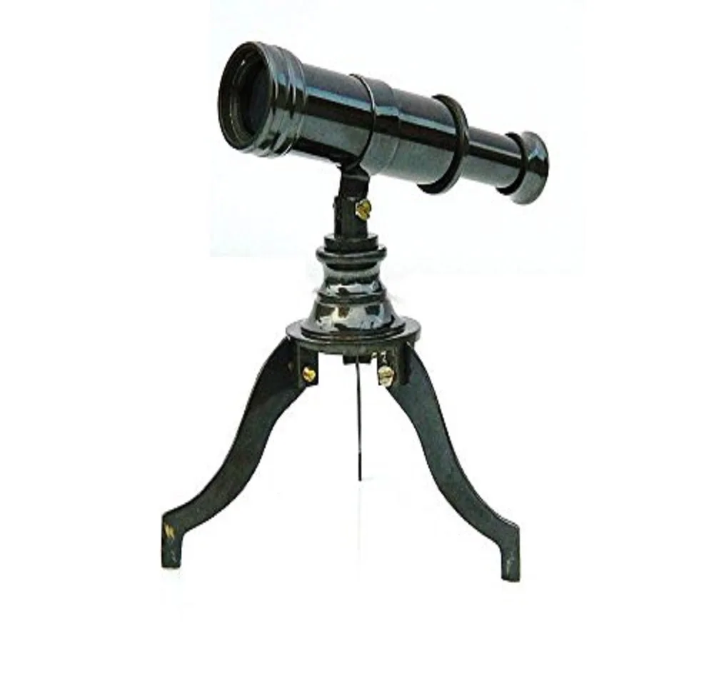 Nautical Solid Brass Spyglass Telescope with tripod stand Mini Desk Table Top Decor Telescope