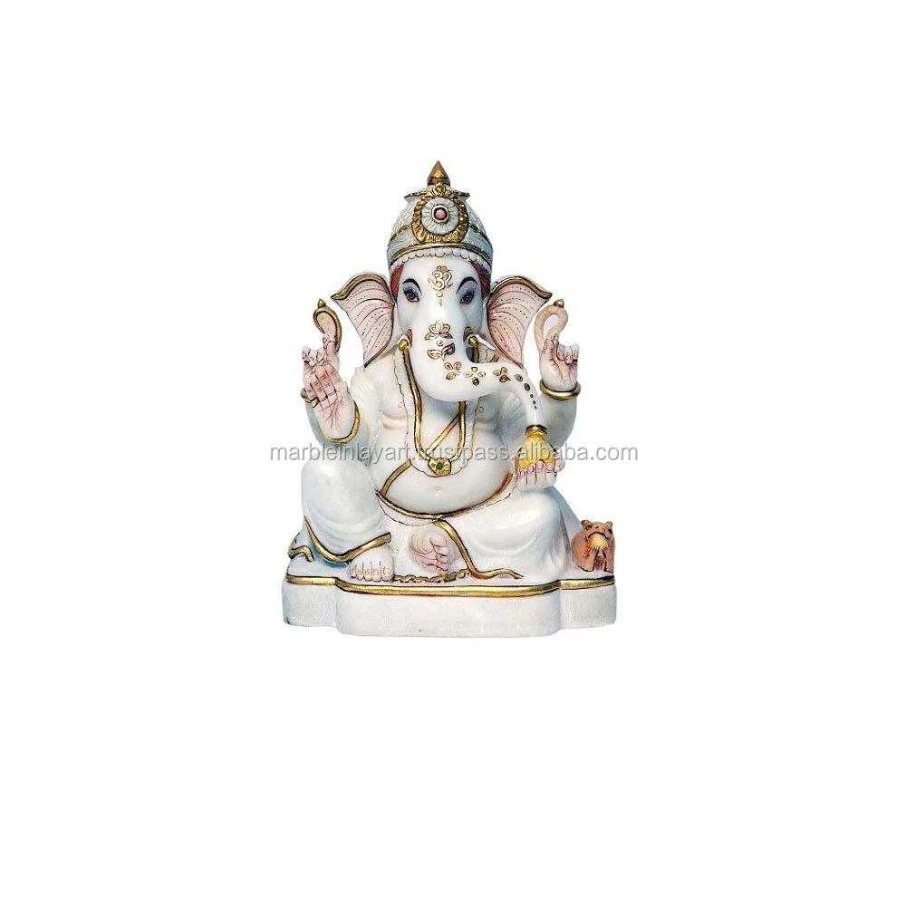 Beautiful Marble Lord Ganesh Statue Lord Ganesh Statue Murti Marble Finish Laxmi ganesh Idol, Ganesh Ji Murti, Ganpati Statue.