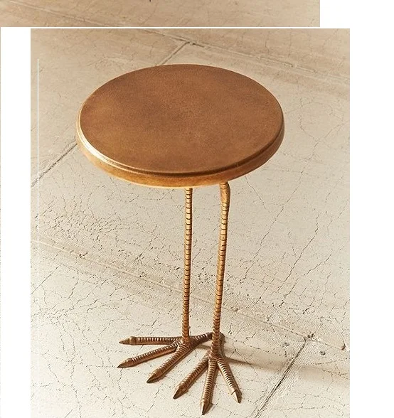 
2021 новый дизайн стол с ножками птиц дизайнерский боковой стол в металле с Круглым Верхом окрашенный интерьерный стол 