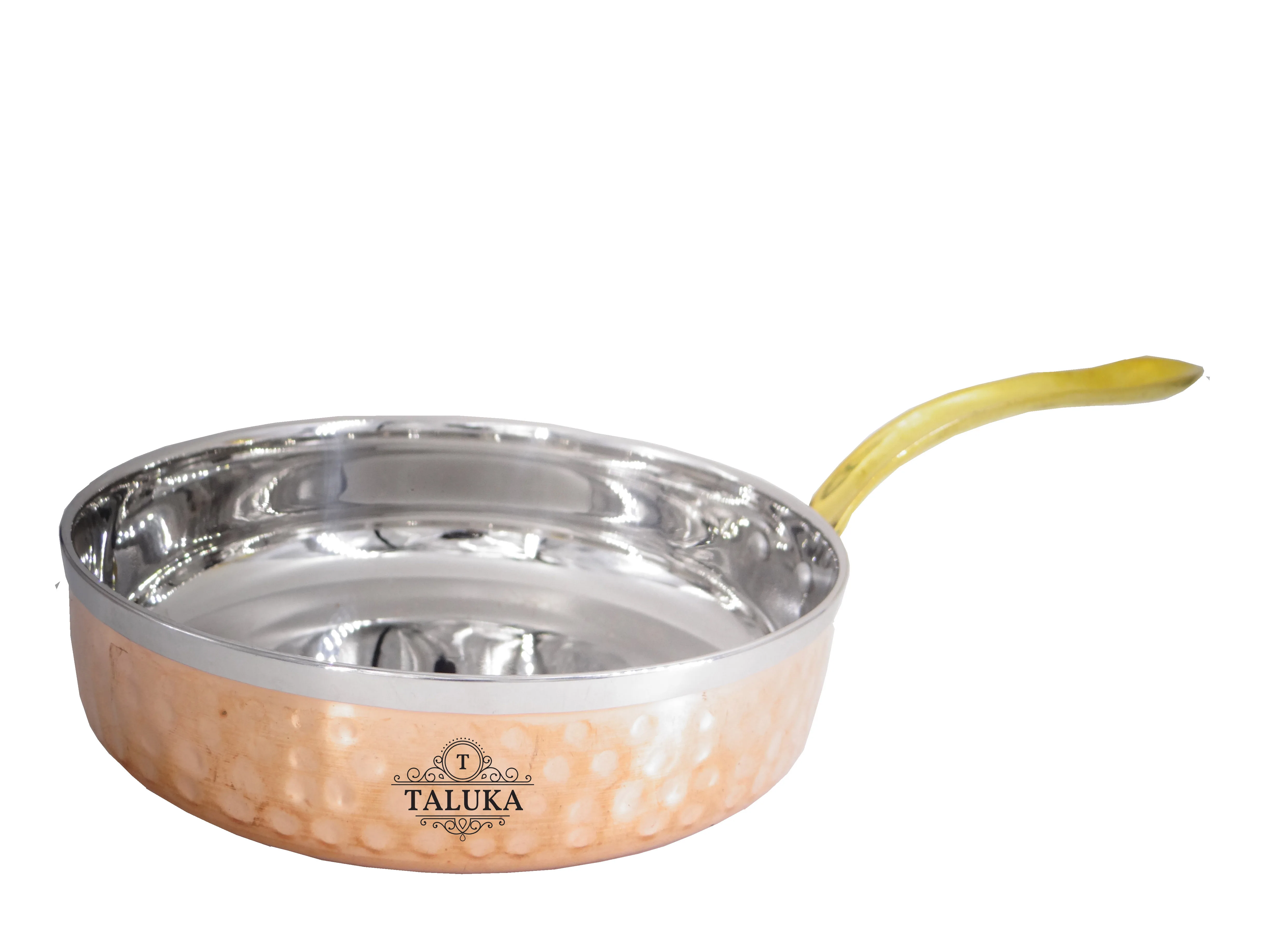 Handmade Hammered 23 Oz Serving Stainless Steel Copper Frying Pan