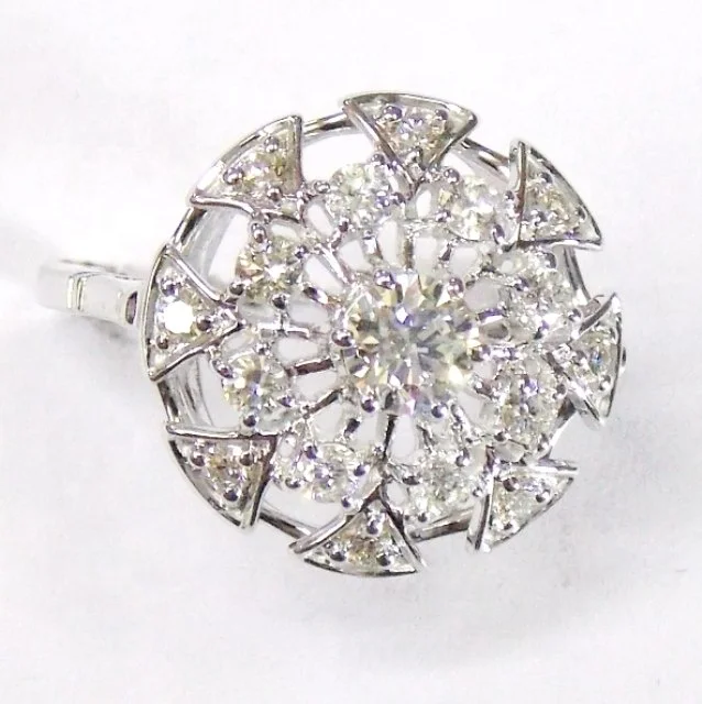 Perfect Designer Wedding Engagement Ring having 1 Carat total weight of Diamonds 14K White Gold Rings