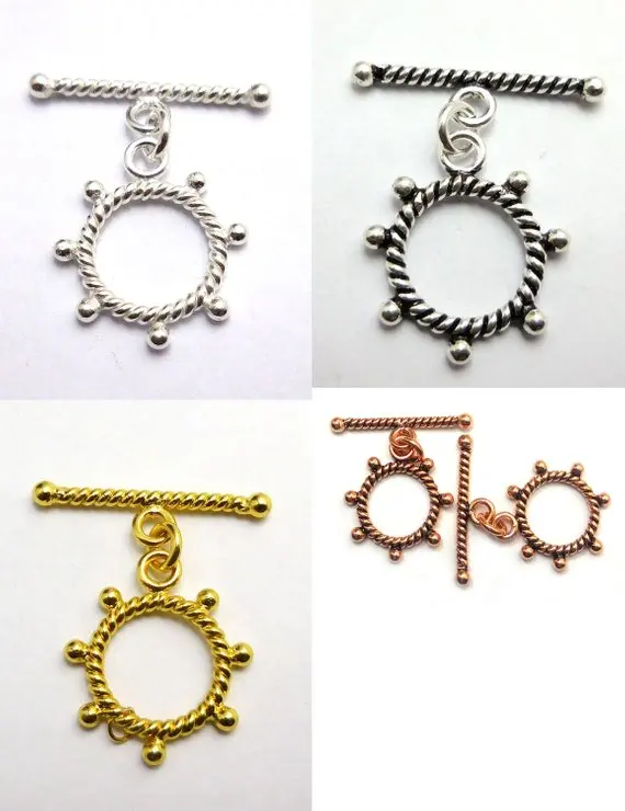 Rose Gold Plated Round Shape Toggle Clasp