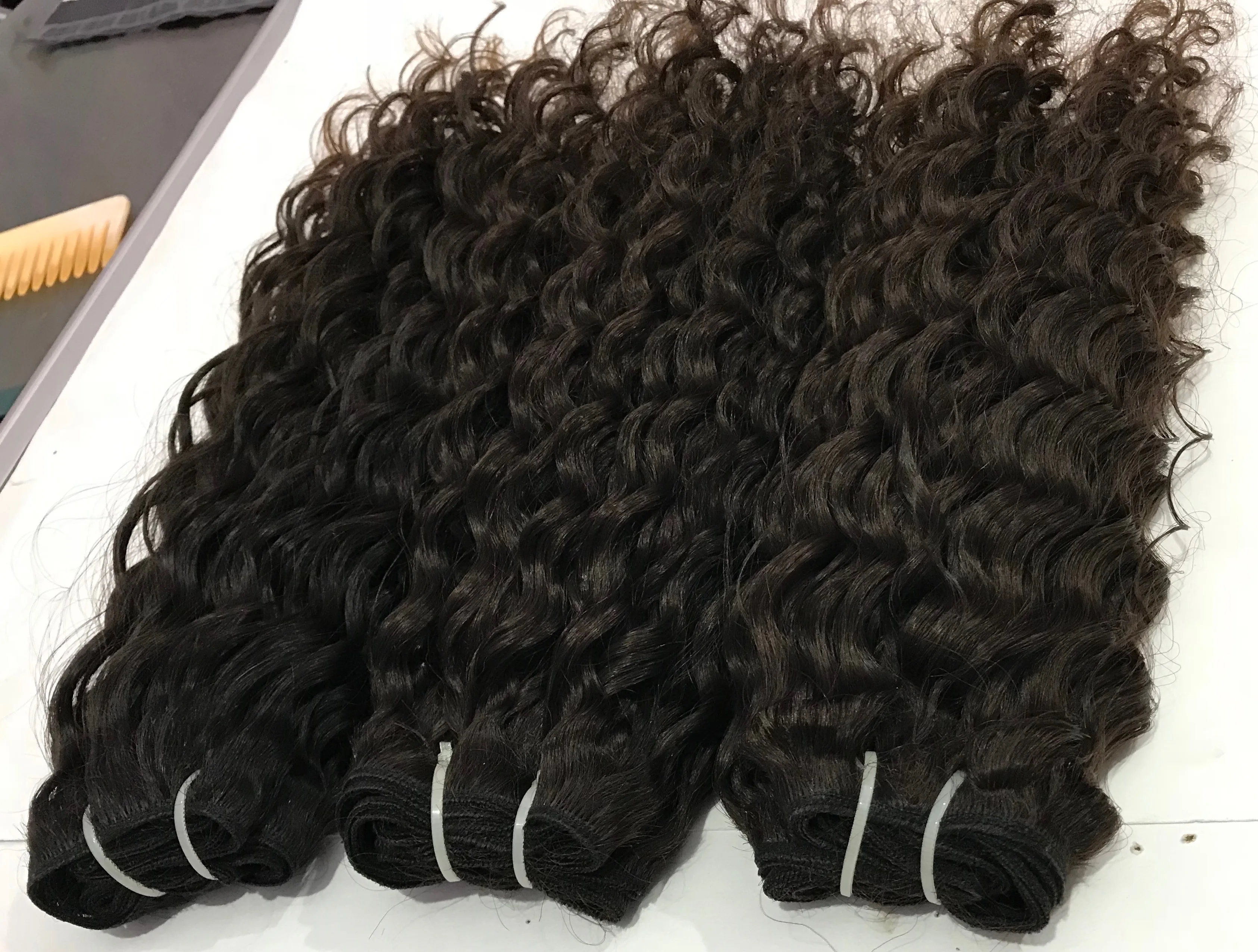 Wholesale 100% Full Cuticle Aligned Temple Virgin Raw Indian Hair, Human Hair Bundle