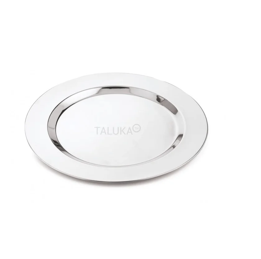 Wholesale Supplier 33 Cm Large Round Serving Stainless Steel Plate Charger