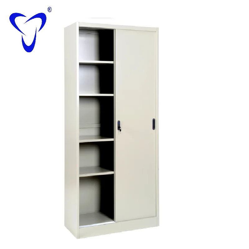 2 Sliding Door Steel Storage File Cabinet Vertical Metal Bookshelf Fireproof Filing Cabinet