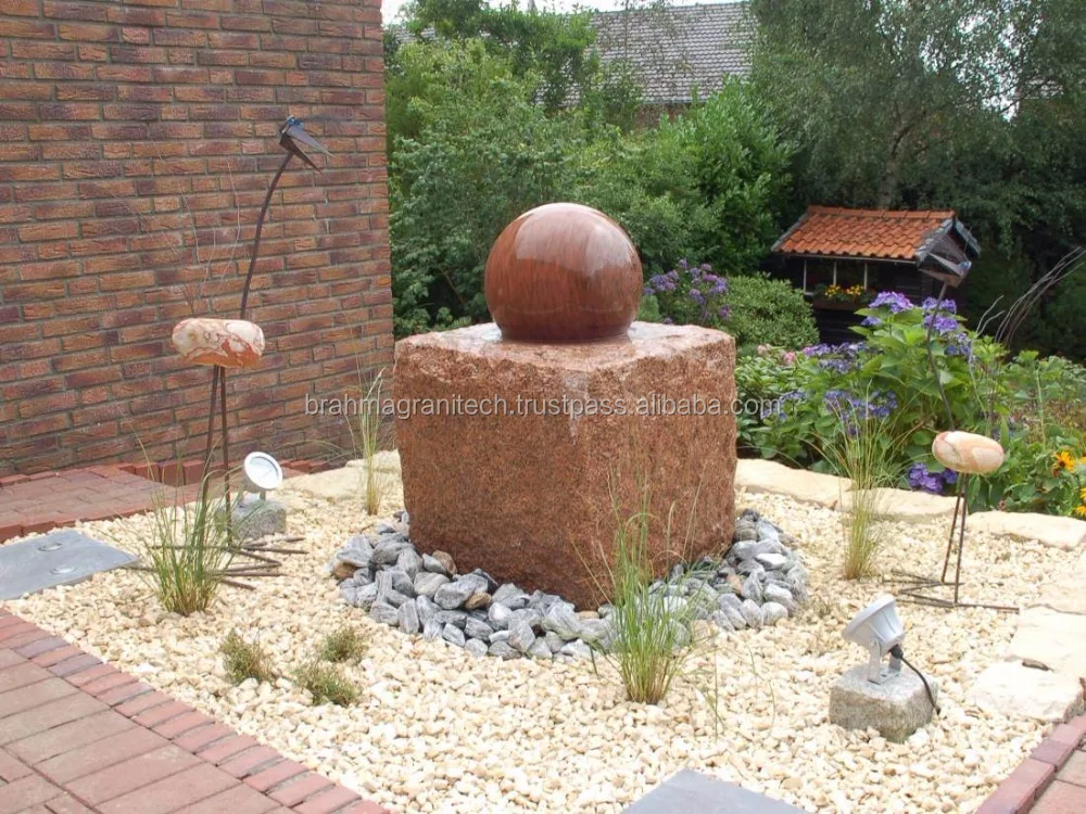 Decorative Large Garden Black Natural Stone Marble Floating Ball Feng Shui Water Fountain for Home