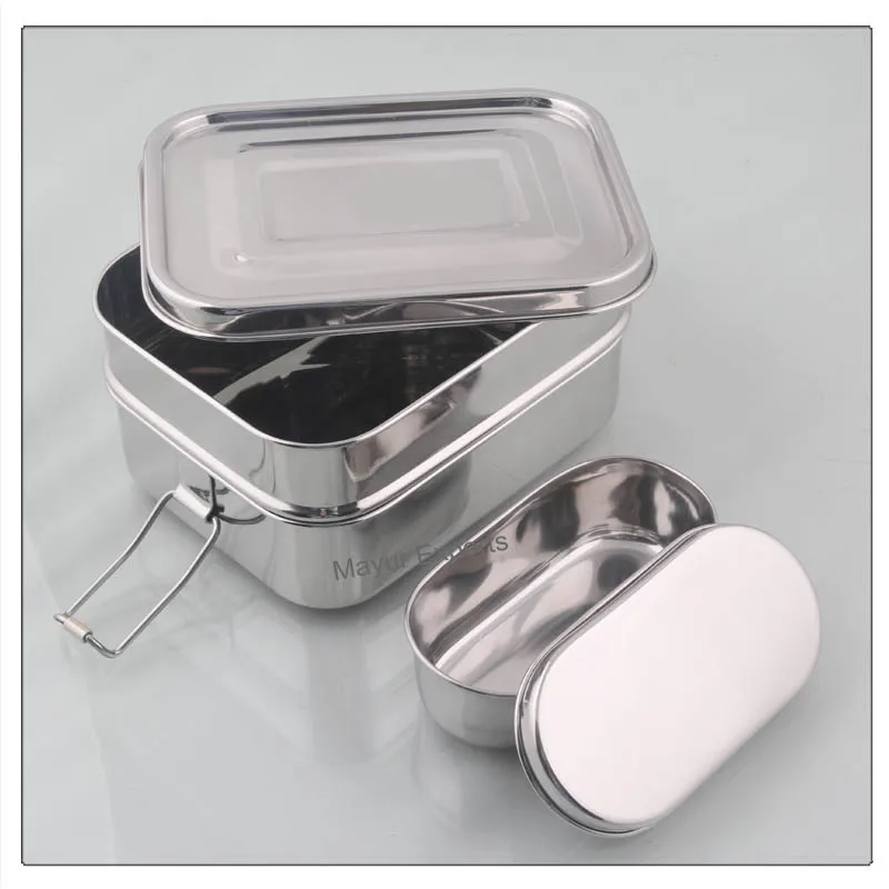 Stainless Steel 3 pc Stuck a Stacker Lunch box