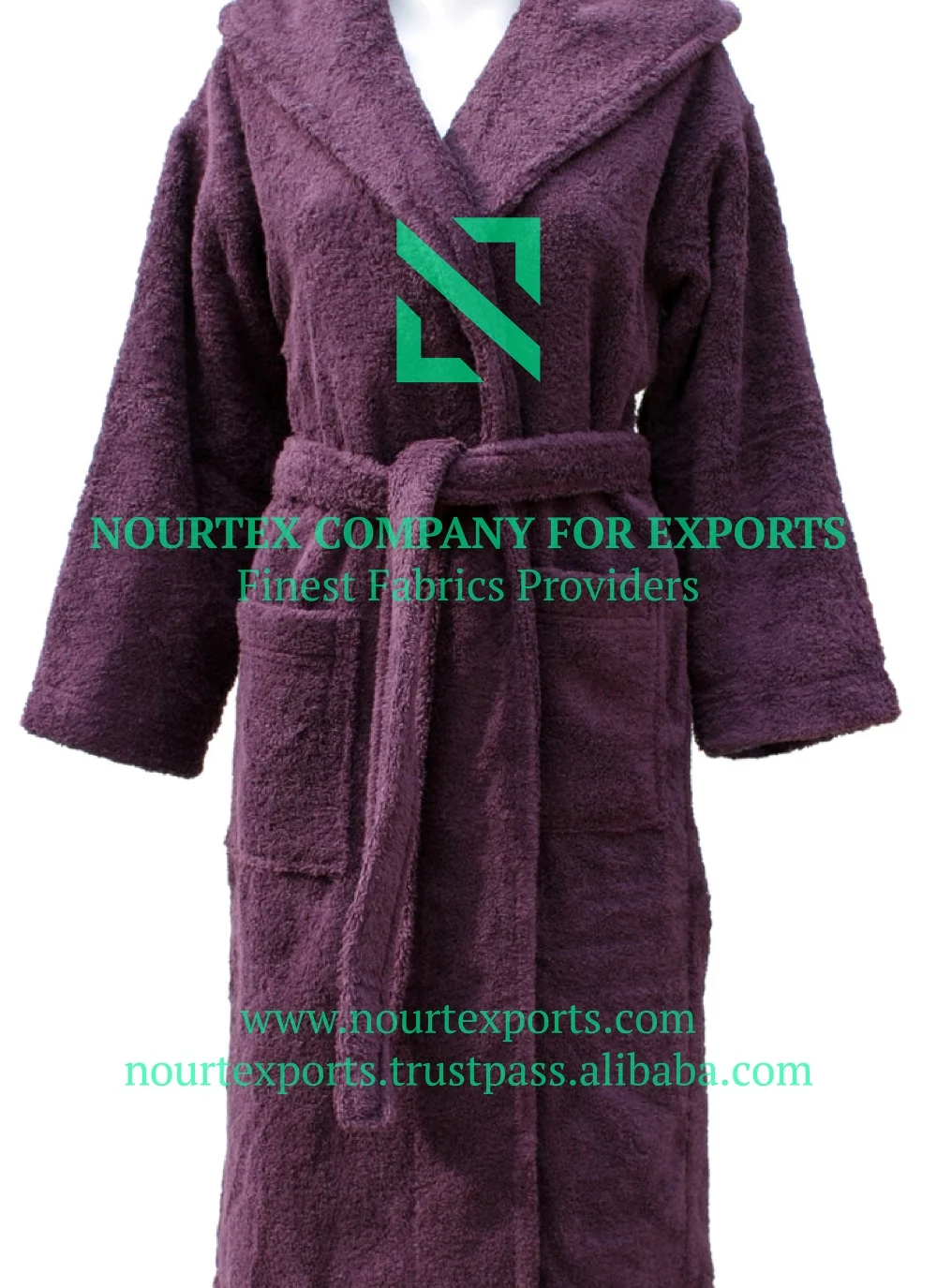 Manufacturer 100% Egyptian Cotton Fabric Bathrobe For Hot Sale