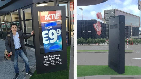 65 55Inch Free Outdoor Capacitive Floor Standing 4k LCD Dynamic Digital Signage Posters Advertising Player Touch Screen