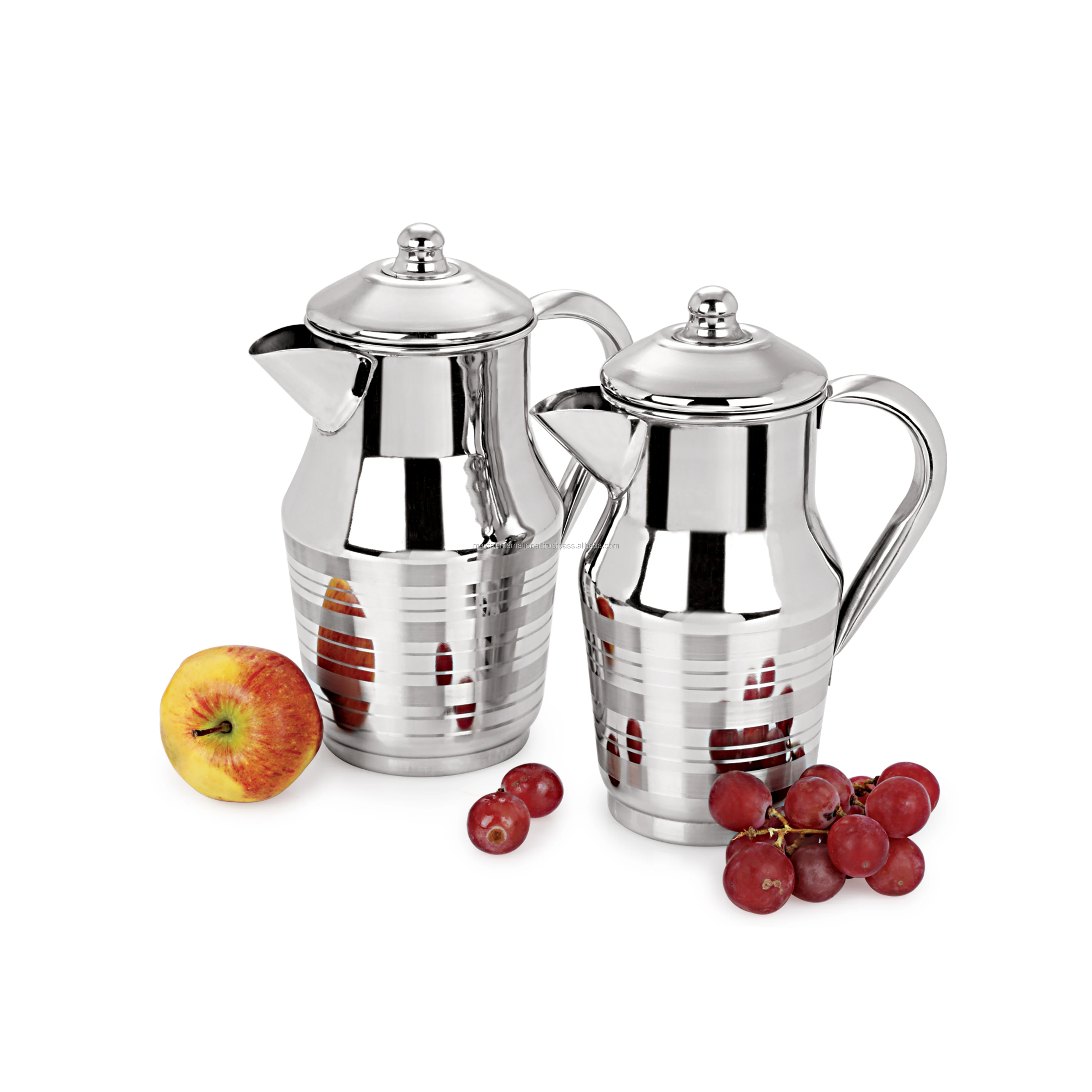 Top Quality Stainless Steel Kitchenware Tableware Pakiza Large Capacity Water Pitcher Jug With Ice Catcher Spout