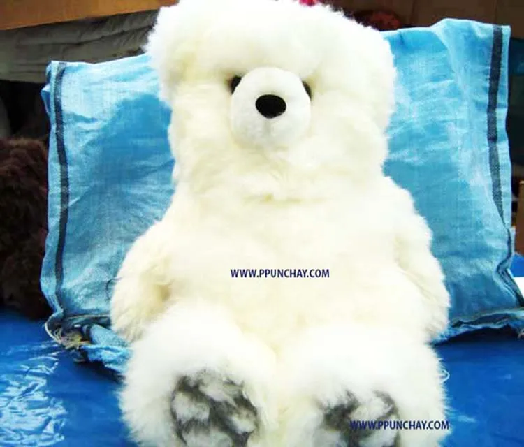 Alpaca Teddy Bear Ppunchay Peru, Fur Alpaca Teddy Bear Toy Ppunchay Peru