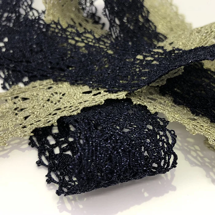 Premium gold trimming lace for wedding and party dress.