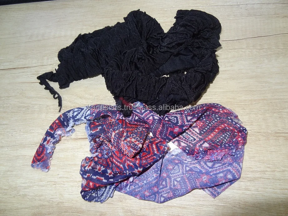 SYNTHETIC FABRIC TEXTILE WASTE CLIPS PA66, NYLON, POLYESTER BALES MIX COLORS