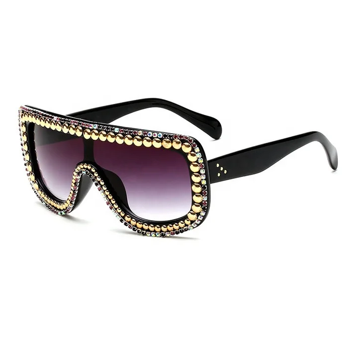 japanese designer fashion couple expensive sunglasses engraved ce&USA standard rhinestone glasses