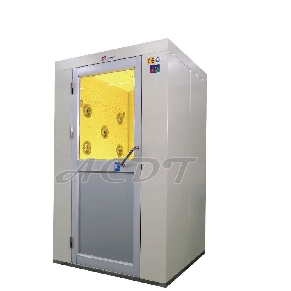 L shape air shower with interlock for clean workshop