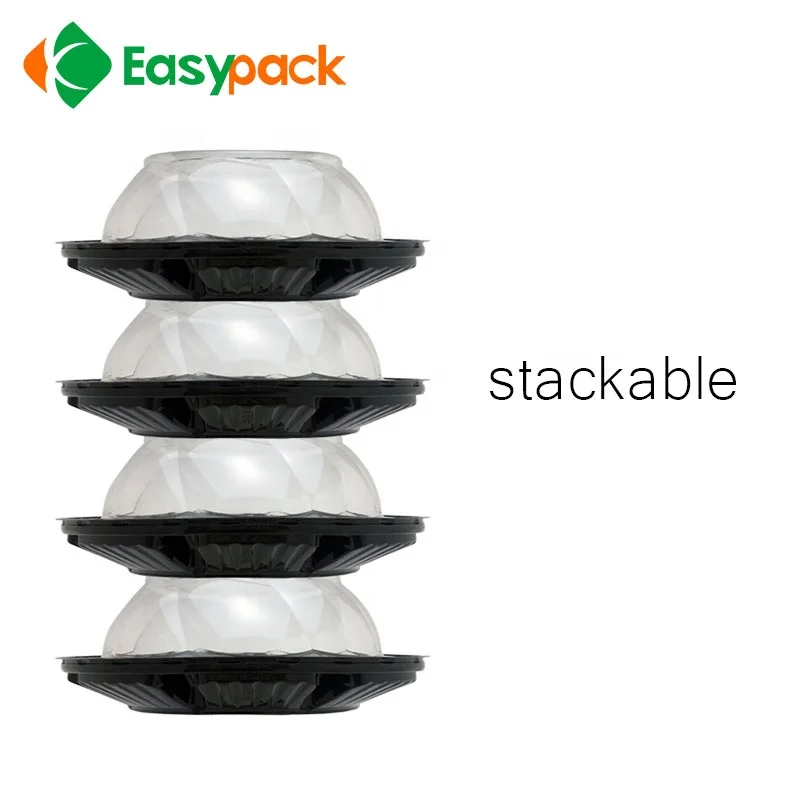 ECO friendly PET disposable round plastic cake dome containers with clear lid