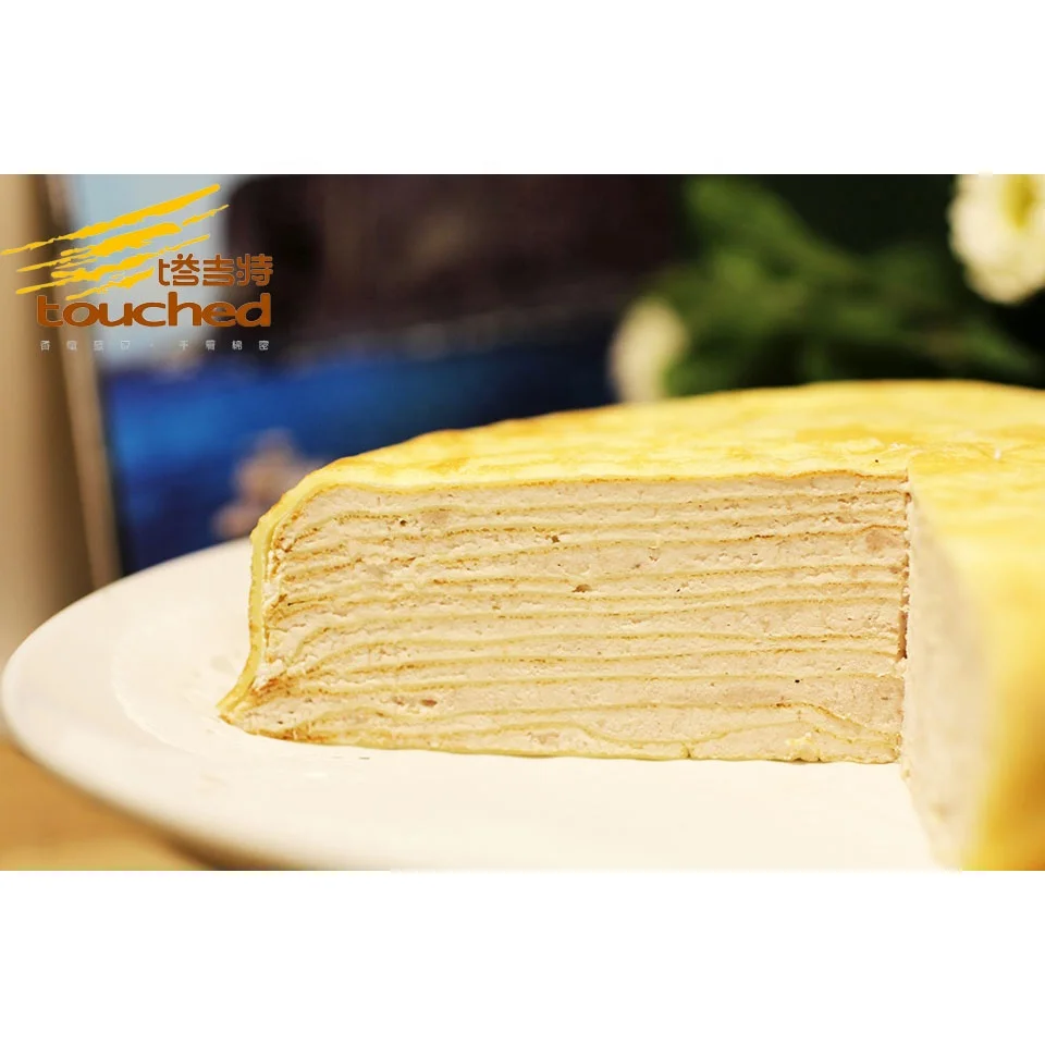 
Hot sale Touched 8 inches taro and milk hand-made Mille Crepe Cake 
