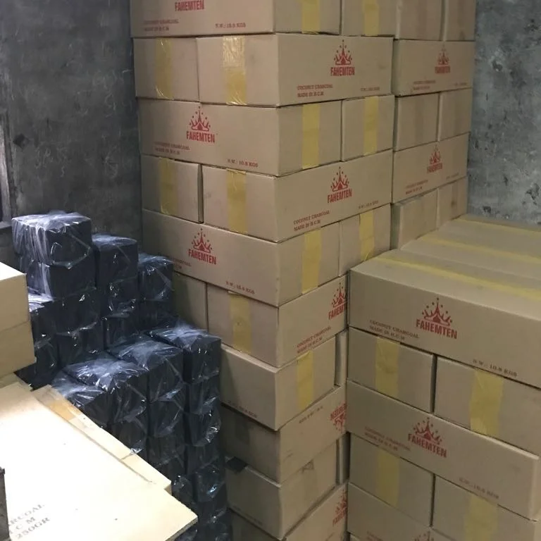 Хорошие предложения по упаковке кокосового брикета угля в коробке 1 кг WHATSAPP + 84869975655