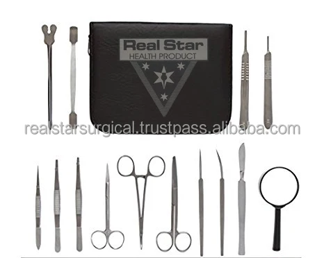 Stainless Steel Dissection Kit For Anatomy & Biology Medical Students With Scalpel Knife Handle With Free 11 Blades And Case