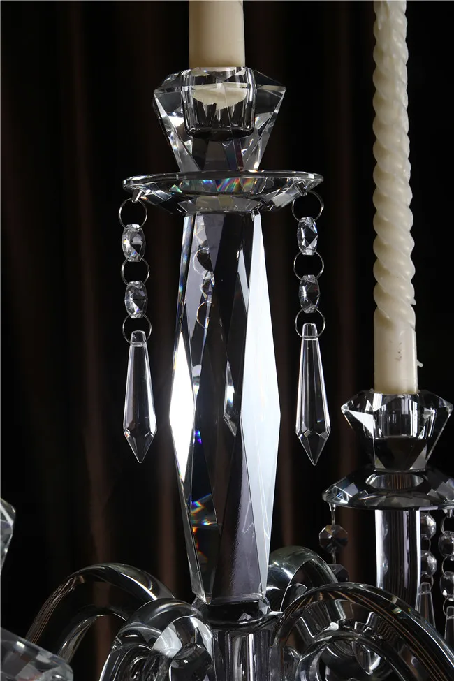 Crystal Curved Arms Candlestick for Wedding Table Centerpieces Decoration Crystal Candle Holder