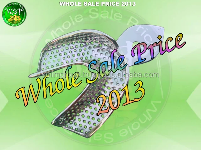 Set of 6 Impression Trays Perforated Adult Dental Instruments