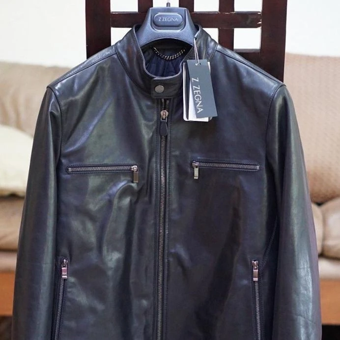 
Proelite Black Leather Motorcycle Jacket 
