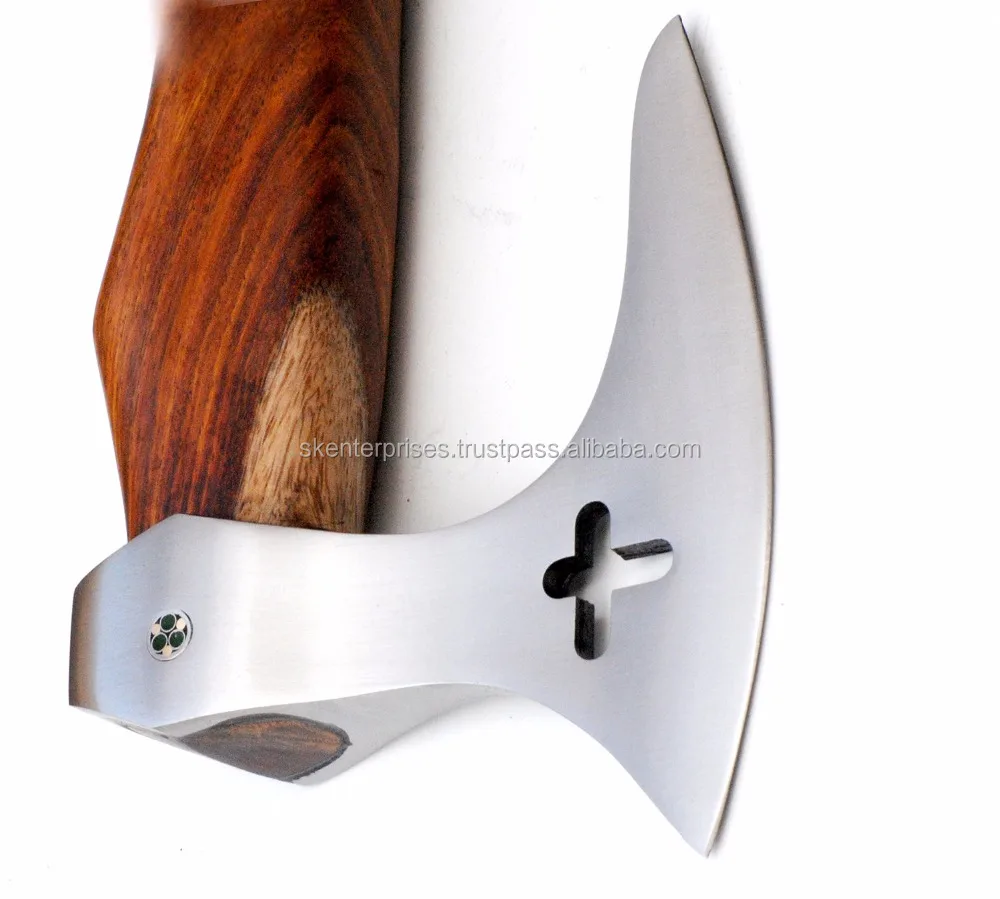 High carbon steel viking style Polish Rose Wood Axe SK-137