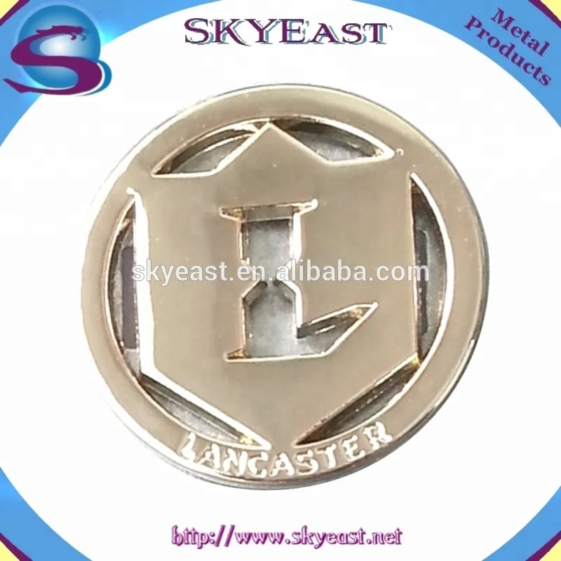 High Shiny Gold or Silver Branded Metal Logo Plate With Backing