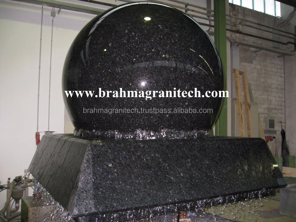 Decorative Large Garden Black Natural Stone Marble Floating Ball Feng Shui Water Fountain for Home