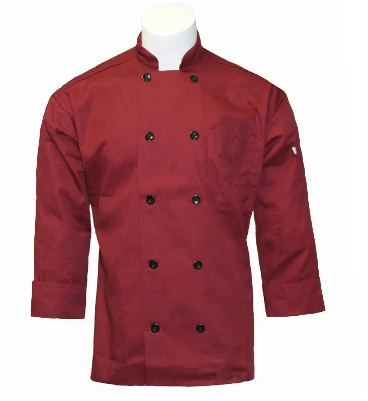 100% Cotton Black Twill Chef Coat for Hotel Use Professional Restaurant Uniforms
