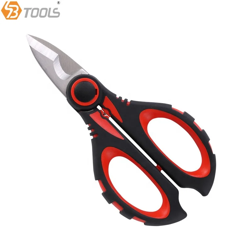 SBTools Heavy Duty Electrician Scissors for Wire/Cable Stripping Cutting