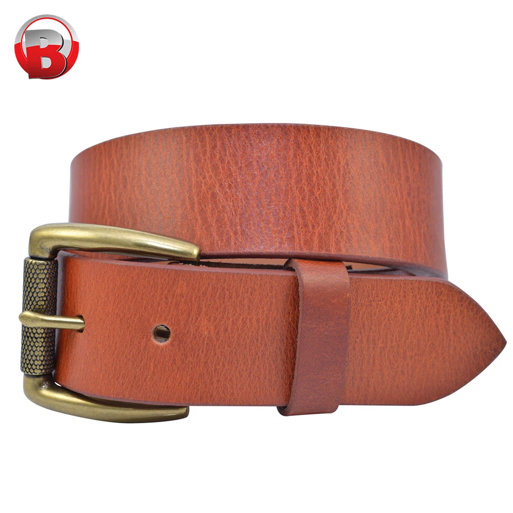 Handmade Leather Belt with Stitched Stainless Steel or Brass Buckle-Belts