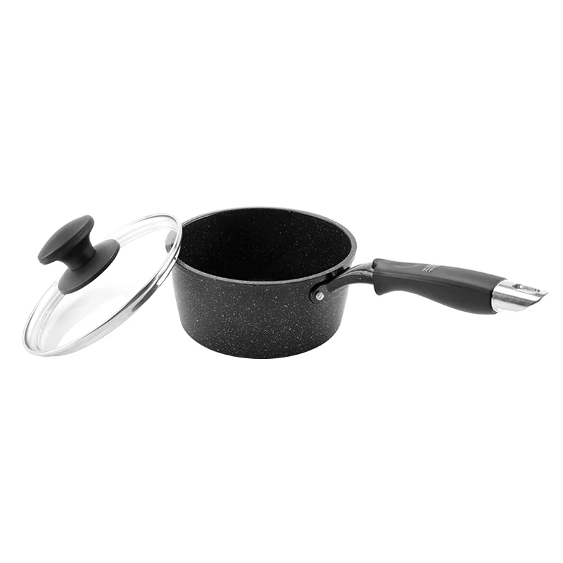 Japanese 3003aluminum alloy marble coating non-stick sauce soup milk pan with bakelite handle