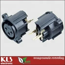 XLR female Connector panel mount 3 4 5 pin CE ROHS KLS1-XLR-S09 5 pin male xlr connector