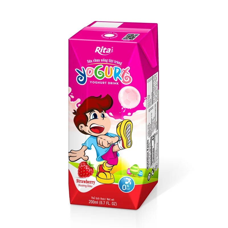 
200ml Paper Box Strawberry Flavor Yogurt Drink for Kids 