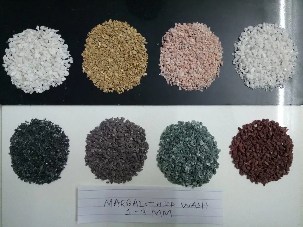 Aggregate chips & gravels or crushed marble colored stone for construction industries use
