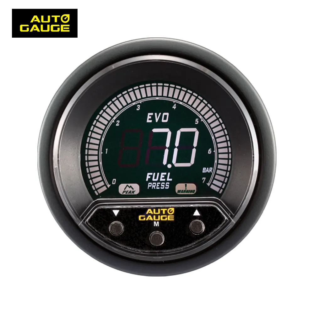 Grandeur Black Surface LCD Screen Auto Dashboard Fuel Press Gauge
