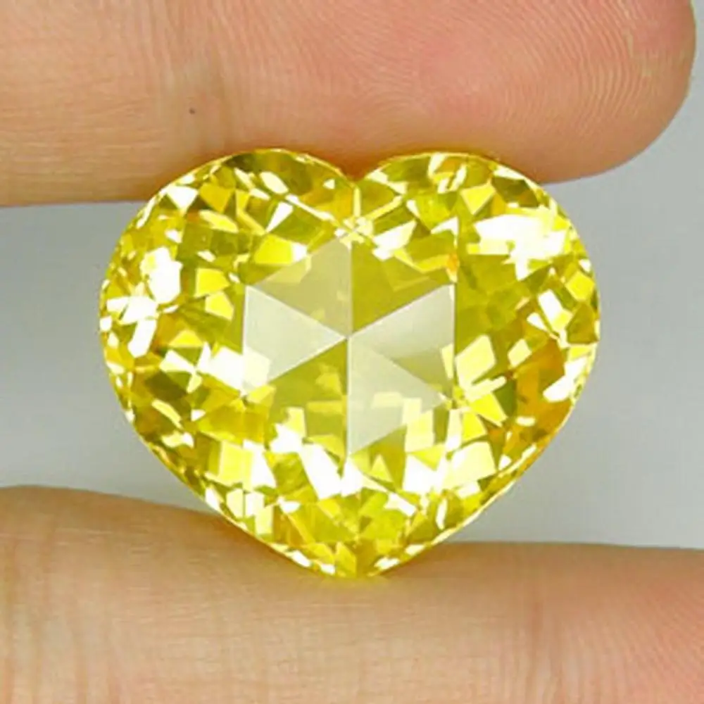 LOVELY! HEART CHECKER CUT LEMON QUARTZ
